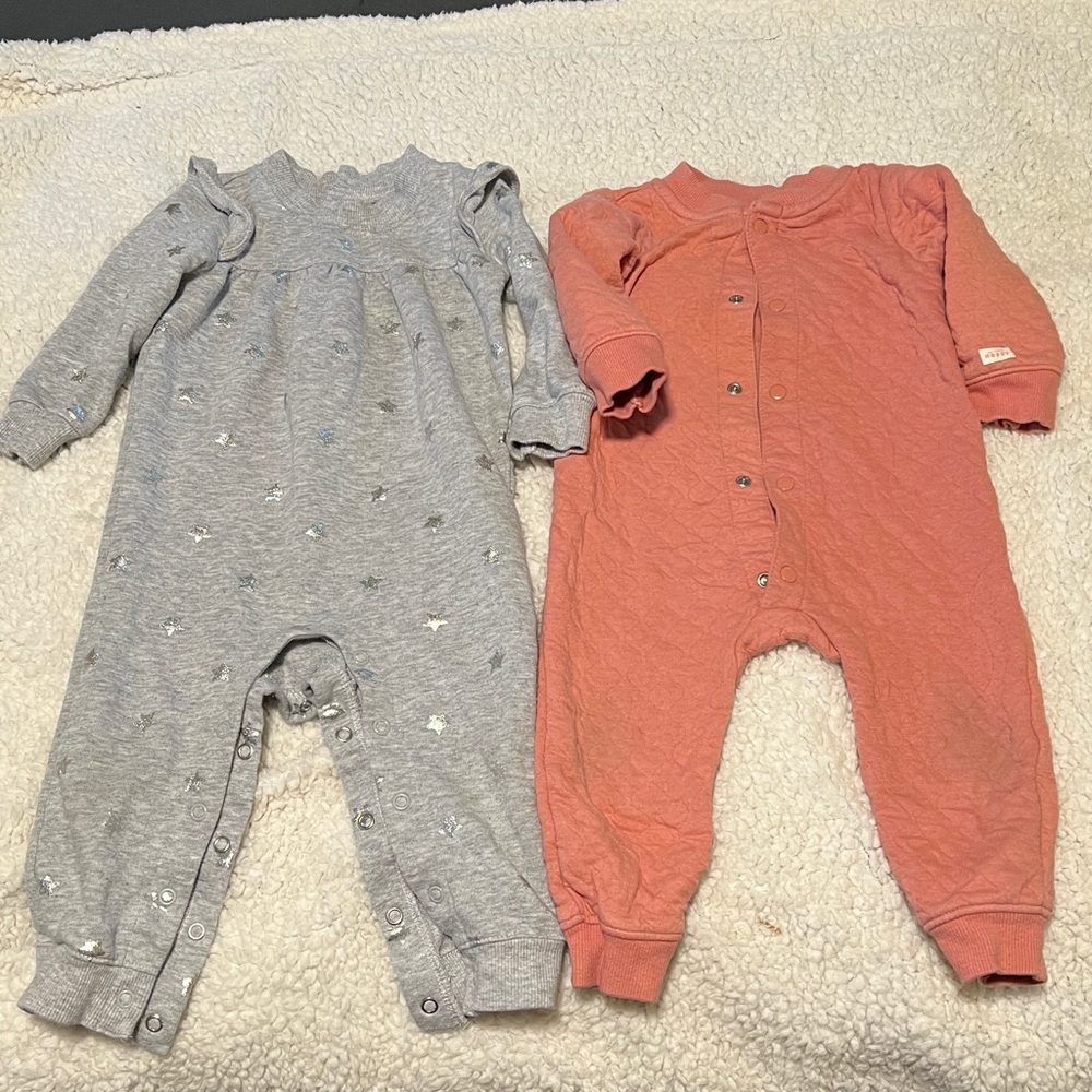 Carter's Gray and Coral Kids Footies